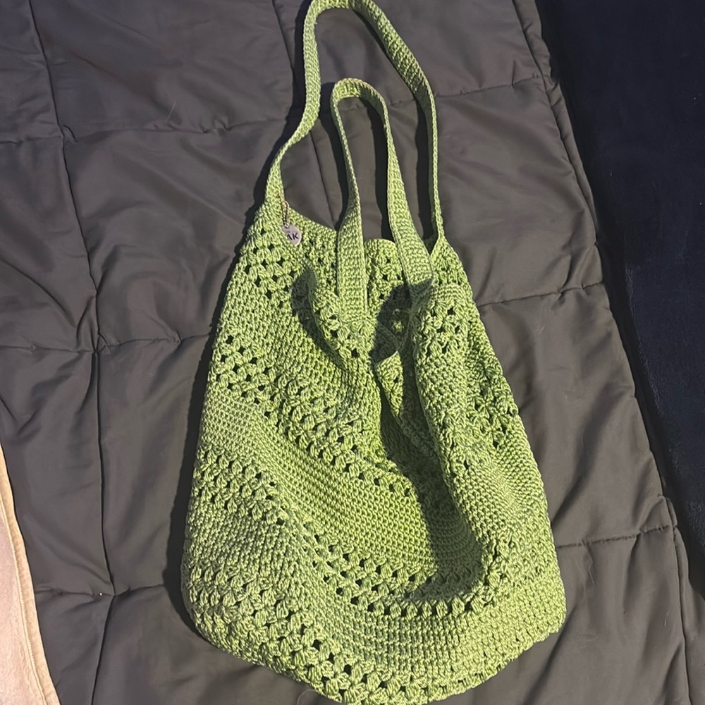 The Sak green crochet bag